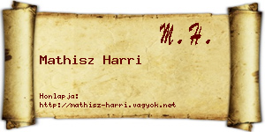 Mathisz Harri névjegykártya